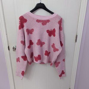 NWT BONO Butterfly Crop Sweater Size L